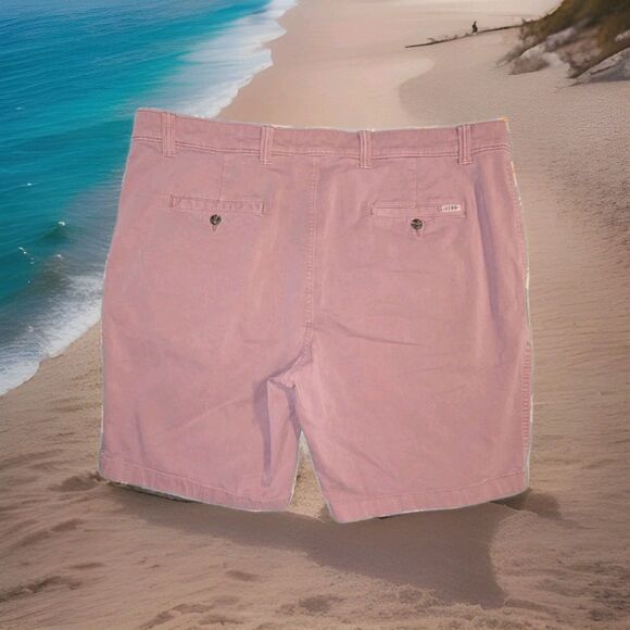 ROWM Casual Chino Shorts Flat Front Polyester 8" Inseam Pink Men's Size 42 - Picture 2 of 6